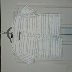 Lizsport Liz Claiborne Cardigan Tan & White Size Small